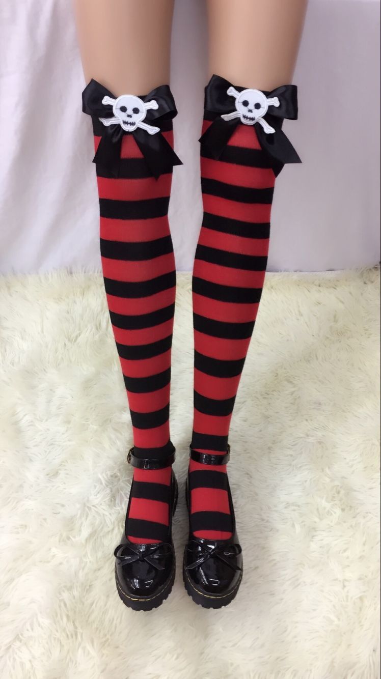 F8192-7 Nylon Cute Sexy Striped Stockings For Halloween